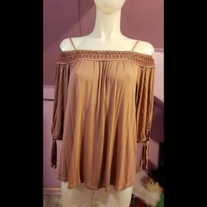 Anthropologie Pen & Paper cold shoulder top sz xl